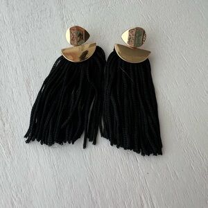 Black tassel earrings